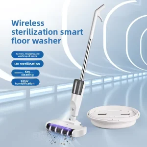 Wireless USB-Powered Handheld Electric Wet and Dry Floor Scrubber with Vacuum, Sweep and Wash Functions