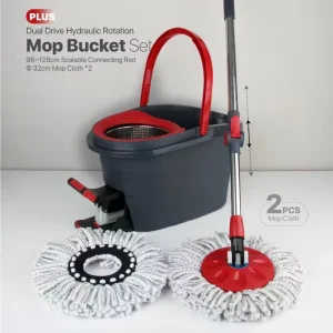 Wring Spin Mop and Bucket Set with Microfiber Head, Foot Pedal, Round or Triangular Panel