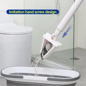X-Shaped 360-Degree Swivel Self-Wringing Mop with Detachable Replaceable Microfiber Pad for Floor Cleaning