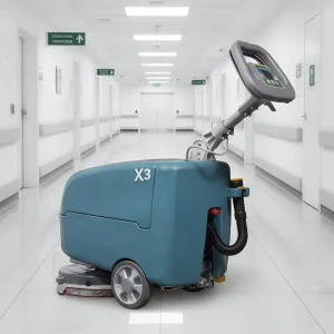 X3 Electric Walk-Behind Tile Floor Scrubber Machine with 565mm Squeegee for Ceramic Baseboards