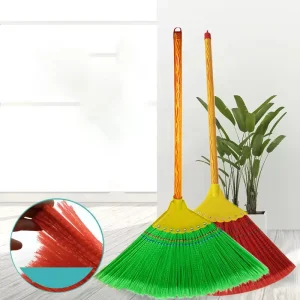 Y214 Kitchen Scrubbing Brush Dust Plastic Sweeper Bamboo Handled Broom for Floor Cleaning Wooden Handle Small Whisk Broom