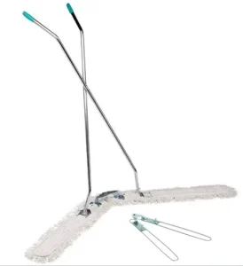 Y7400 Steel Pole Double Sweeper Flat Dust Mop with Scissor Action for Wet and Dry Floors, 80-90% Dehydration Rate