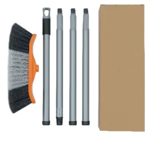 YJ7263-1 Soft Bristle Broom Set Dustpan Floor Sweeper PP PET Material Plastic Broom Head Stick Brush for Household