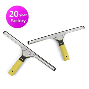 Yellow 14-Inch Stainless Steel Window Squeegee Cleaning Set with Metal Carry Box